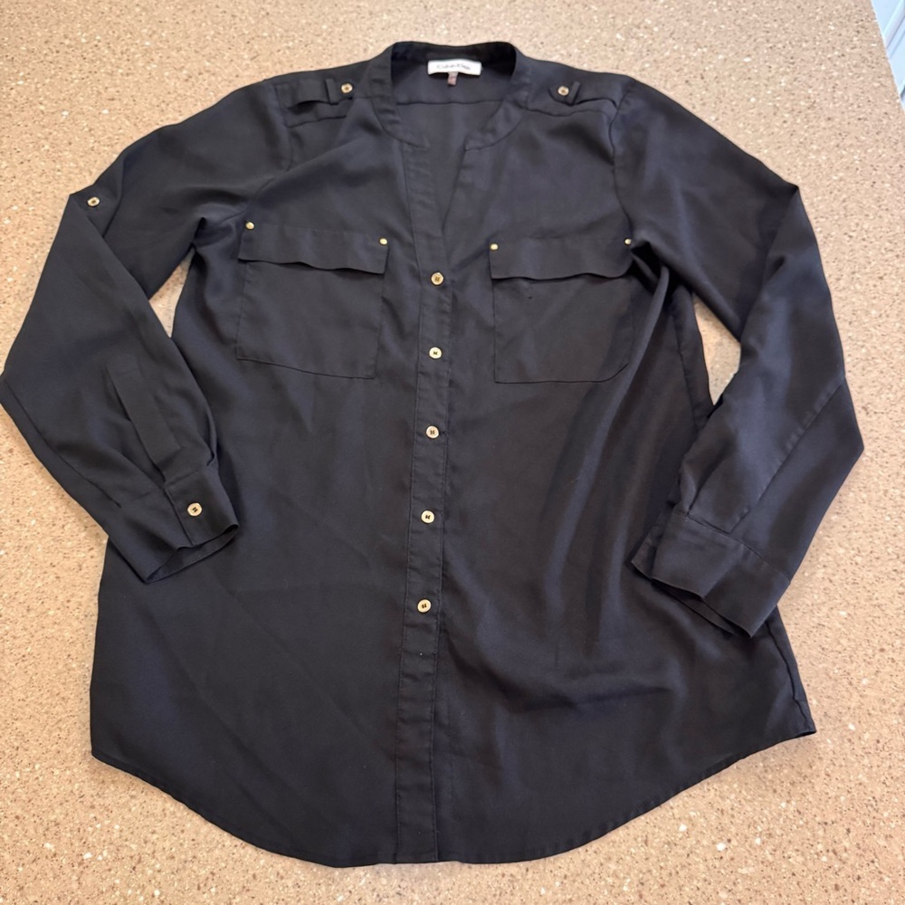 Calvin Klein Black Button Down shirt, size small